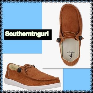 NIBl CORKYS ”Kayak” Cognac Corduroy Slip On Loafers / Flats